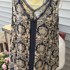 Cute Navy trim blouse